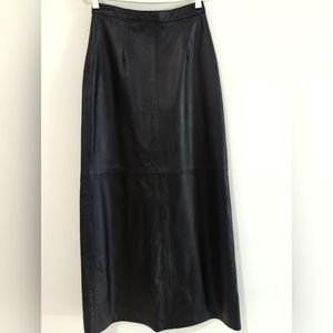 Leather maxi skirt